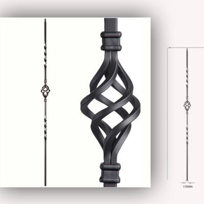 China Contemporary Wrought Iron Hammered Decorative Balusters Wrought Iron Basket For Trims And Balustrade for sale