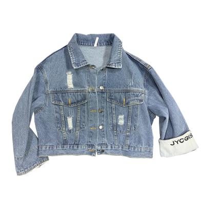 China 2020 new breathable warm ripped jeans coat ladies jacket fashion women short denim jackets. for sale