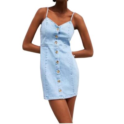 China Breathable Hot Sale European Style Suspenders Bodycon Denim Mini Dress Sexy Women for sale