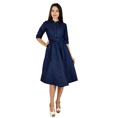 China New Design Breathable Sexy Ladies Denim Long Skirt Jean Shirt Dress For Women for sale