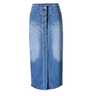 China China Made Breathable Hot Sale Fashion Lady Button High Waist Custom Denim Skirt For Girls for sale