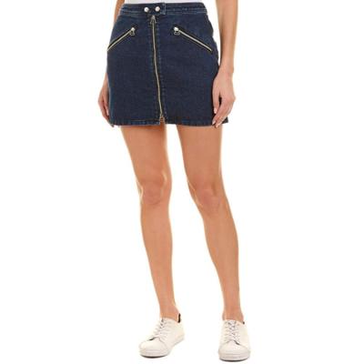 China Breathable Denim Skirt Mini Jeans Manufacturer Dark Blue Zippered Front Sexy Teen Skirt for sale