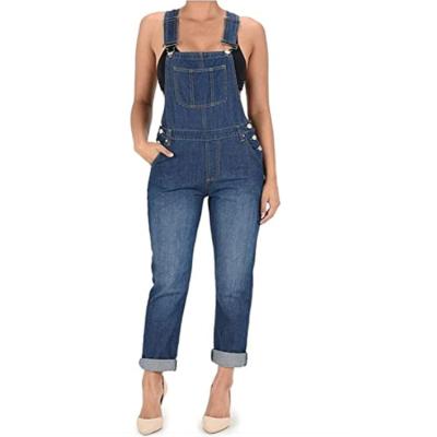 China China Denim Factory Manufacturer Women Vintage Friend Fit Denim Bib Overalls Breathable Jeans for sale