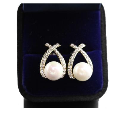 China Factory fast fashion delivery simple freshwater pearl setting bridal earrings elegant pearl earrings for sale