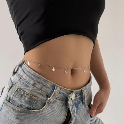 China Shiny Polished High Waist Chains Butterfly Belly Body Chain Fashion Body Accessories Jewelry for sale