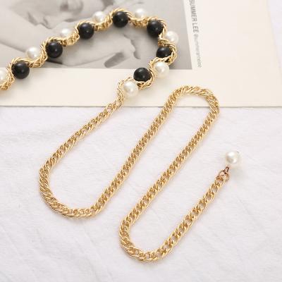 China 2021 new style TRENDY new style body belt chain gold body chain bead fashion jewelry beaded waist chain for sale