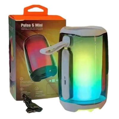 China LED Flashing light Outdoor Wireless BT Pulse 5 Mini Speaker Portable IPX7 Waterproof Outdoor Stereo Bass Music Speaker for sale