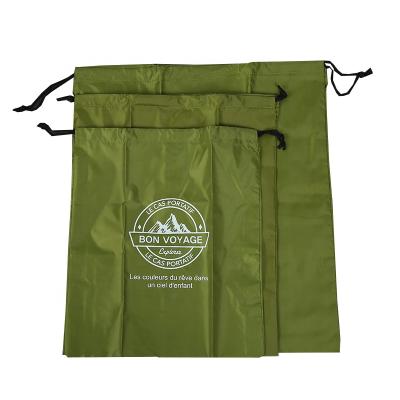 China Custom Printed Waterproof Polyester Pocket Waterproof Drawstring Bag for sale