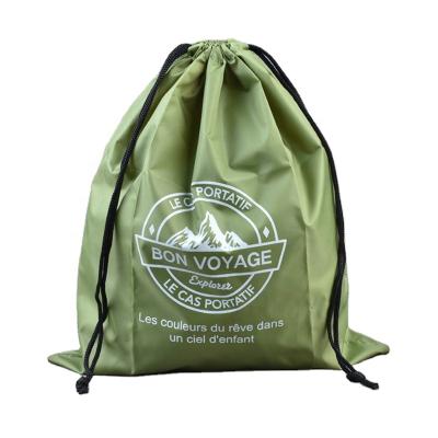 China Custom Drawstring Bag Gym Bag Waterproof Green Logo Dues Pouch Bag Waterproof Drawstring Bag Printed for sale