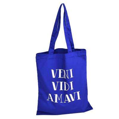 China Handled Portable Tote Bag Canvas Cotton Shopping Bags For Shopping With Logo for sale