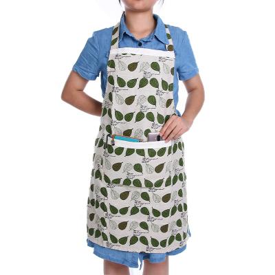 China Drinks / Food OEM ODM Accepted Adjustable Cotton Linen Kitchen Apron Sleeved Apron For Women Chef Apron for sale