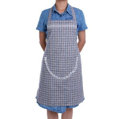 China Drink/Food Women Kitchen PlaidPrinting Apron Kids Apron For Women Cooking Restaurant Lady Apron Baking Pinafore 72*63cm for sale