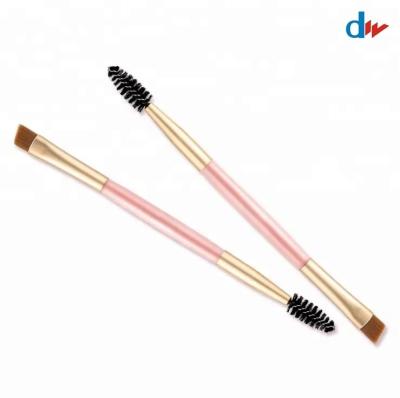 China corner front & Mascara Brush New Arrivals One Piece Duo Head Eyebrow Brush Eye Lash Brush Double End Makeup Brush for sale