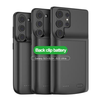 China LED Display Portable Outdoor Travel Back Clip Battery for Samsung S23 Plus S23 Ultra External Battery Power Bank Case 4800mAh for sale