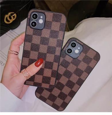 China New Designer Anti-fall Phone Case Pu Leathe Rsquare Patterns Tide Brand Phone Case For Iphone X Xs Max 13 Case For Iphone 12Phone Cover for sale