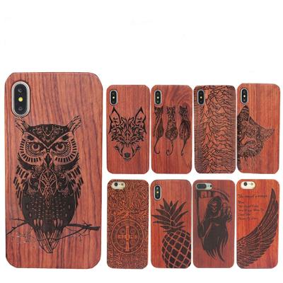 China New Custom Real Wooden Anti-fall Hand Carved Bamboo Wooden Phone Case Blank For Iphone 13 12 11xs 8plus Max For PU Phone Cover for sale