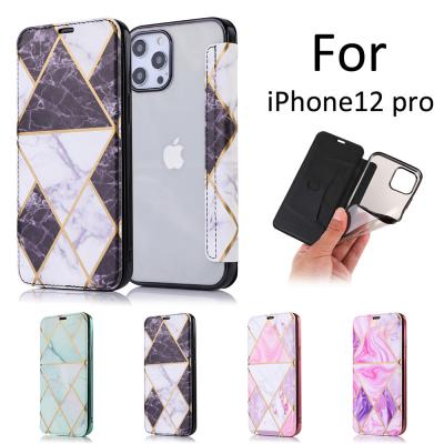 China Anti-fall Marble Flip Leather Phone Case For Iphone 13 pro Max Wallet With Card Phone Cases 12 11 For Leather Card Flip Book Wallet Case for sale