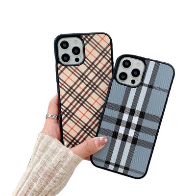 China Luxury Striped Shockproof Strip Phone Case For Iphone 13 12 11 pro Max Xs Max 8 plus Anti-drop High Quality Leather Phone Cover for sale