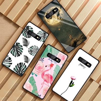 China Luxury Anti-drop For Samsung S21 Plus Case Painted Tempered Glass S20 Phone Case For Samsung Note 10 Note 20 Shockproof Phone Cover for sale