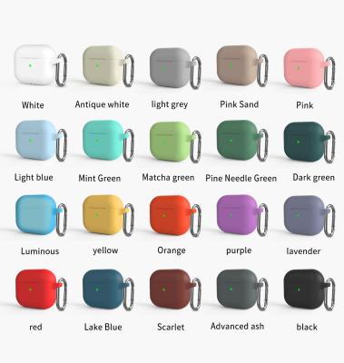 China For AirPods Pro Shockproof Soft Silicone For Airpods 3 Case Earphone Protective Case Cover With Carabiner For Apple Airpods pro for sale