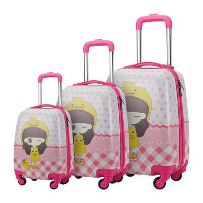 China 2.durable high quality school cute ABS suitcase set for kids travel trolley bags luggage for sale