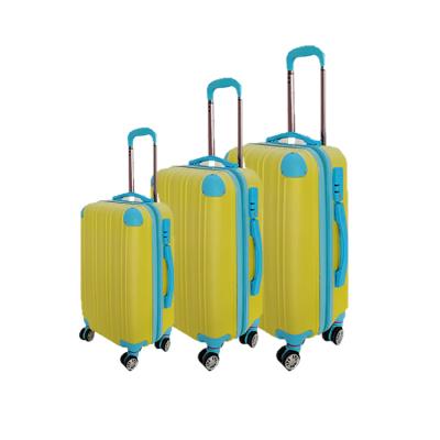 China Hot Sale 4 Wheeled Trolley Small Cool Yellow ABS Hard Rolling Travel Shell Luggage Suitcase for sale