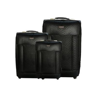 China Hot Sale 4 Wheels PU 20 24 28 Inch Luggage Bag Travel Airport PU Design Trolley Leather Luggage Set, Soft Luggage Moving Set for sale