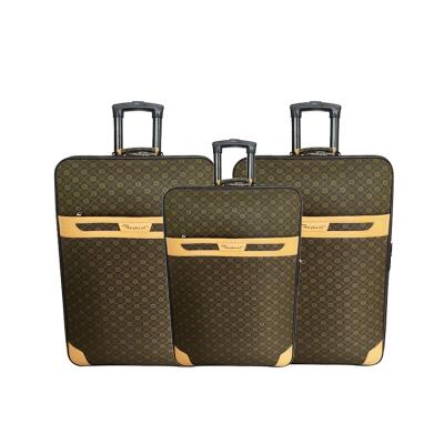 China PU Print Customizable Trolley Mens Womens Spinner Rolling Suitcase Luggage Moving Set for sale