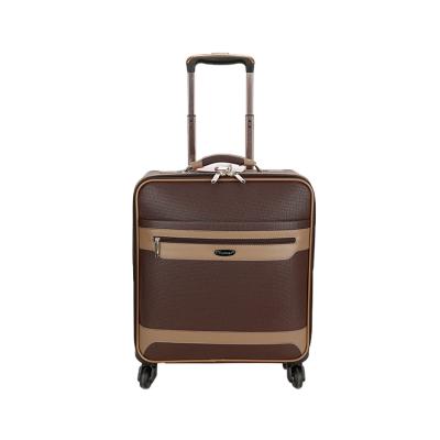 China High Quality 20 Inch PU Travel Suitcase Hand Brown Luggage Bag For Men Women for sale