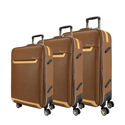 China High Quality Customized Soft PU Leather Suitcase Set Travel Luggage Sets Trolley Bags Luggage for sale