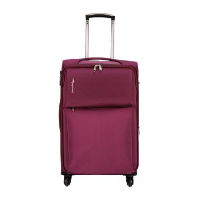 China Favorite Choice Fabric Travelers Professional Double Zipper Soft Side Wine Red Cheap Custom Design Travel Suitcase Luggage for sale