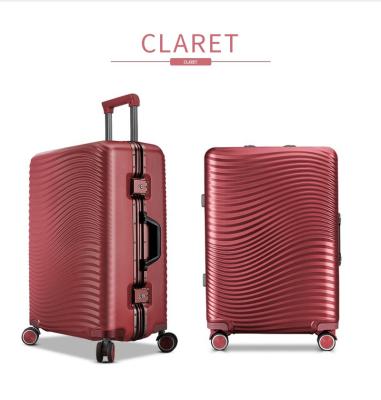 China Modern Style ABS&PC Material Bottom Aluminum Suitcase Travel Frame Lock Luggage Travel Trolley Baggage for sale