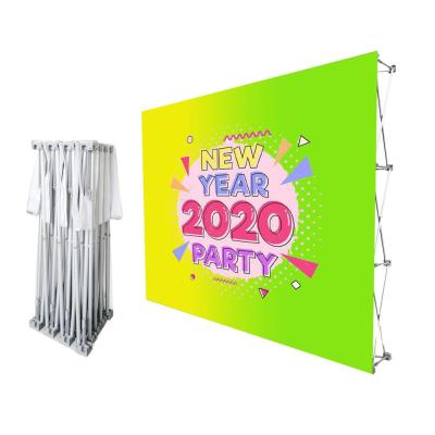 China advertising promotional exhibition portable 240g polyester trade show wall design printing custom logo fabric pop display stand for sale