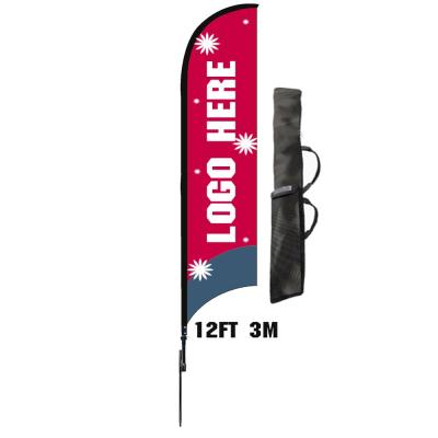 China RTS Store 12ft Banner Outdoor Sports UV Prevented 3m Flying Event Advertising Cheap Beach Promotion Flexible Feather Flags for sale