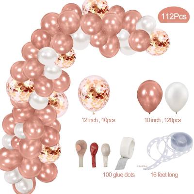 China Fashional 112 PCS Factory Price Party Balloon Birthday Wedding Balloon Sets Round Latex Balloons Birthday Decorations Set for sale