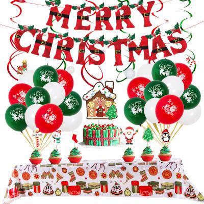 China Festival Decoration New Christmas Happy Foil Balloon And Latex Balloon Set Party Decoration Christmas Festival Festive Balloon for sale