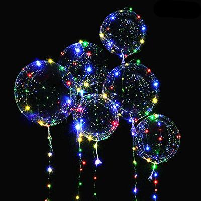 China Fashional BoBo Balloons with LED 18 inch Clear TPU Bobo Balloons with Stick for Valentine's Day for sale