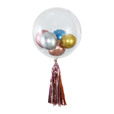 China Hot Selling Fashional Wholesale Amazon BOBO Ball PVC Material Round Transparent PVC Balloon Wedding Birthday Party for sale