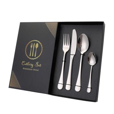 China Amazon Selling Hot Viable Elegant Unique Silverware Halloween Gift Set Mirror Polished Cutlery Set for sale