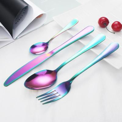 China High Quality Viable Chicago 4pcs Knife Spoon Fork Set Stainless Steel Flatware Sets Cutlery 2021 for sale