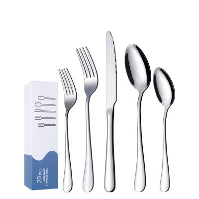 China Sustainable drop shipping 20pcs fashional rose silverware gold flatware stainless steel cutlery set for sale