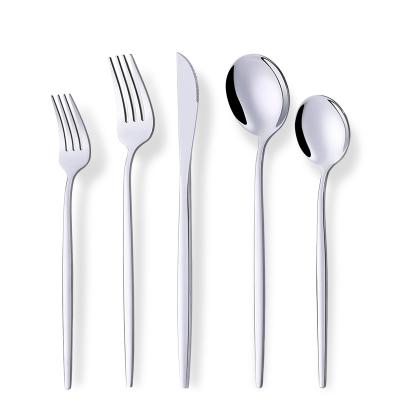 China Viable Thailand Customized Logo 20pcs Luxury Stainless Steel Flatware Kit Wedding Cutlery Silver for sale