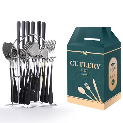 China Agency viable best sold sterling silver flatware and serving set top selling ss304 cutlery set 24 pcs for sale