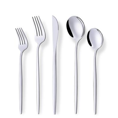 China Low MOQ Guangdong 20pcs Sustainable Dinnerware Custom Design Silverware Cutlery Dining Stainless Steel for sale