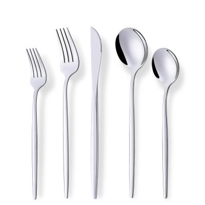 China Sustainable Drop Shipping Modern Silver Serving Spoons And Forks Stainless Steel Cutlery Manufacturer for sale