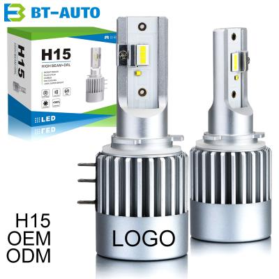 China All In One Lampada LED Automotive Lights Canbus Decoder H15 DRL LED Auto High Beam Headlight Daytime Running Bulb For VW Audi BMW Benz Ford for sale