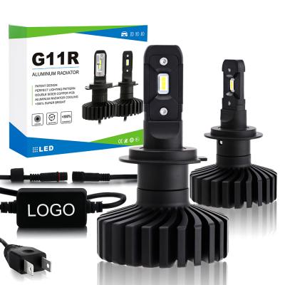 China BT-AUTO G11R-H7 LED Headlight 12Month Warranty Super Bright Fanless G11R H7 Car 9-32v H7 LED Headlight Kit for sale