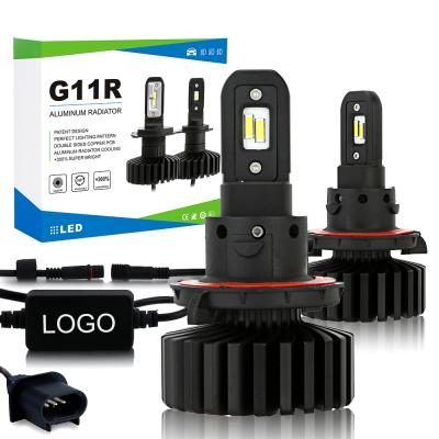 China BT-AUTO G11R-H13 LED headlight large area super bright h13 aluminum radiator led headlight bulbs G11R H13 for sale