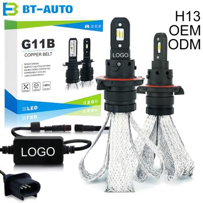 China BTAUTO G11B H13 LED Lighting Systems Auto Lamp hb3 X9 h4 h7 h11 h13 h15 Fanless canbus car led headlight bulbs G11B H13 LED headlight bulb for sale