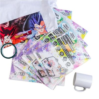 China Vivid Color 100gsm 120gsm A4 A3 Fast Dry Sublimation Paper Sheets Heat Transfer Paper For Textile Apparel Mugs for sale